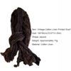 Keep Warm Pleated Printed Scarf Vintage Shawl Wrap Floral Cotton Linen Scarf