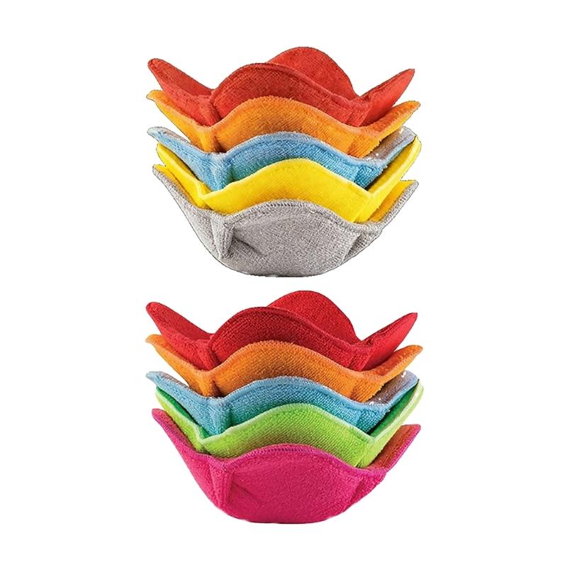 Practical Microwave Bowl Cover and Mats Set Thermal Insulation Protector Suitable for Easy Food Heating and Serving