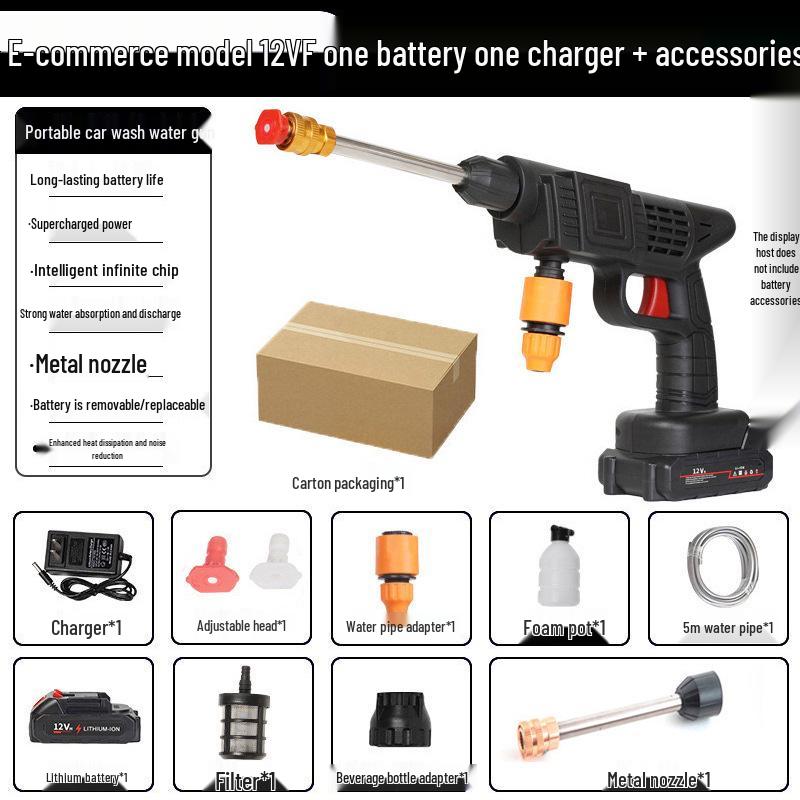 Cordless High-Pressure Rechargeable Car Wash Gun