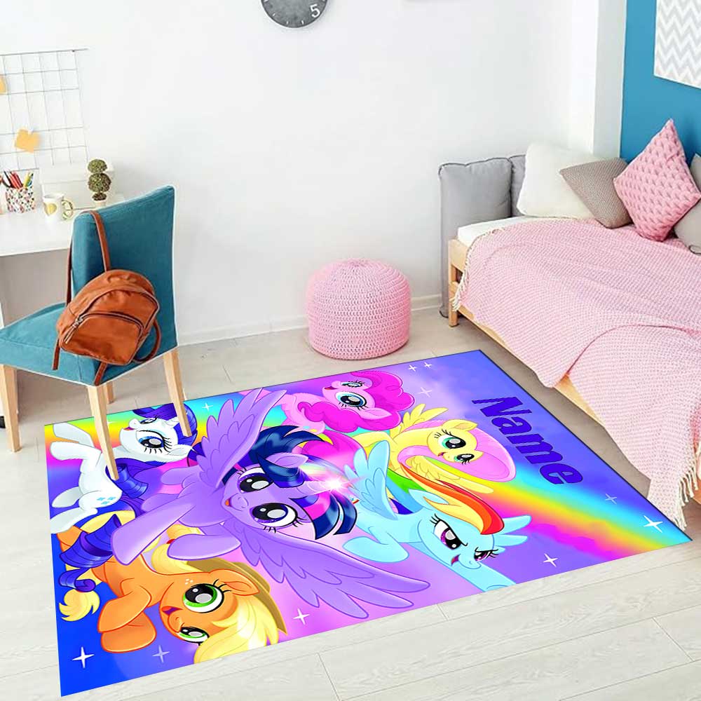Little Pony (18) Customize your name rug, office chair cushion, home bedroom living room gift.