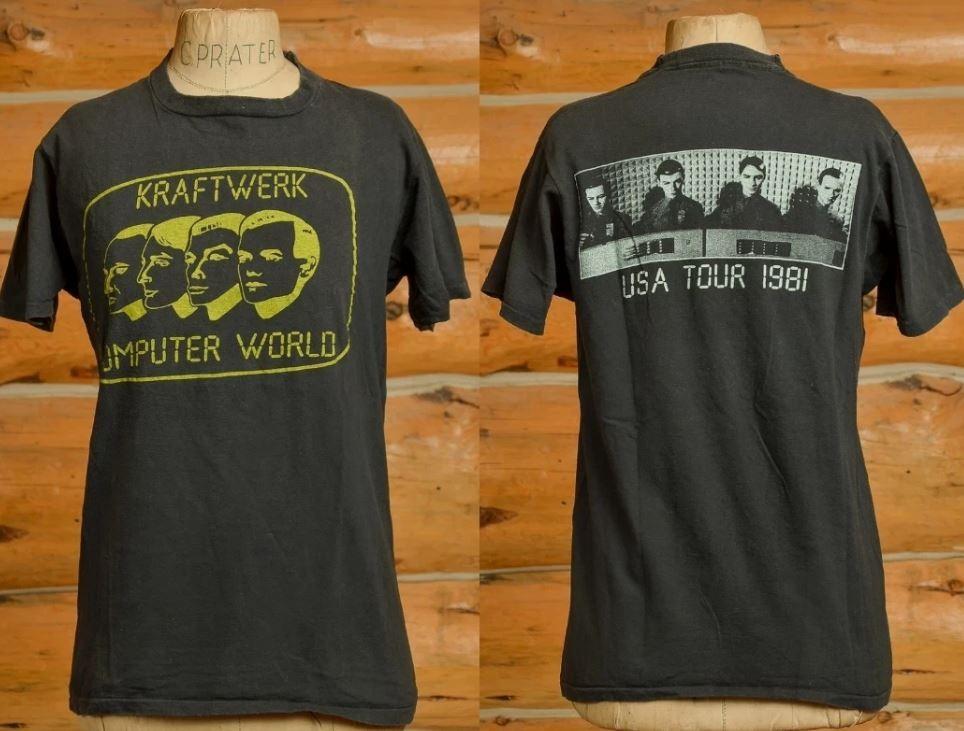 2 Sides Kraftwerk Computer World Tour 1980s Black Cotton S-5XL Shirt XL