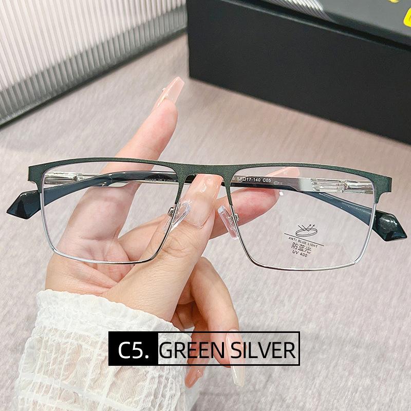 53-17 New Men s Anti-Blue Light Reading Glasses Business Casual Men s Metal Full Frame Prescription Glasses Anti blue light 0