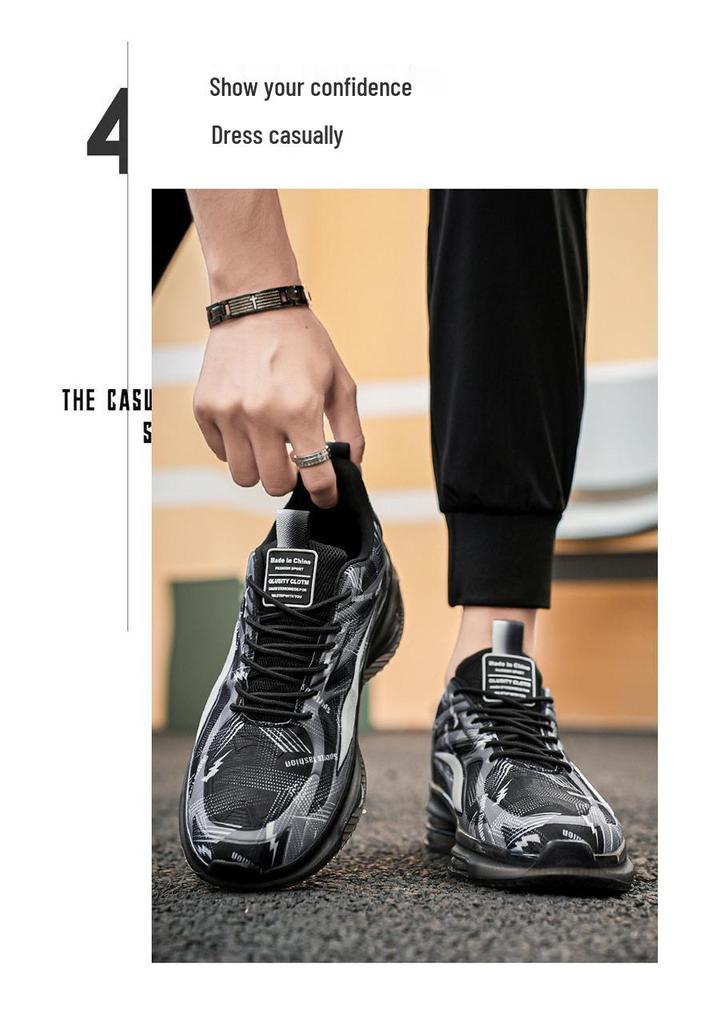 2025 Men's Breathable Korean Style Trendy Thick Sole Sports Dad Shoes
