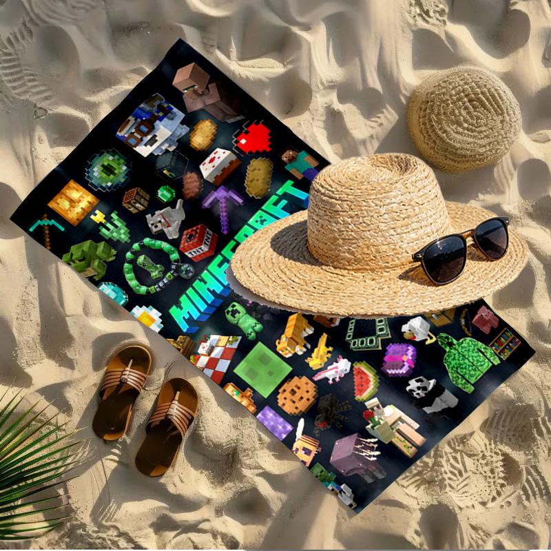 Gamer Print Beach Towel Design, Soft, Lightweight. for Home Bathroom, Spa, Pool, Yoga, Surfing, Camping, Gift for Family, Friend