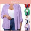 Loose Casual Womens Collar Shirt Embroidered Hollowed Out Shirt Top