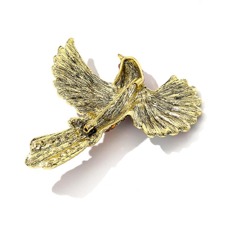 Bunte Strass-Kolibri-Brosche Großes Abzeichen Vintage-Stil Reversnadel Zubehör für Modebegeisterte