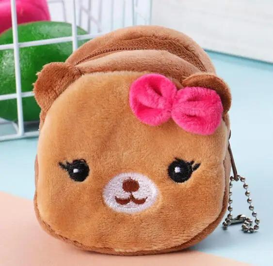 Women's Cute Coin Wallet Cartoon Soft Plush Small Coin Purse Bag for Women Penguin Animal Zippper Coin Money Card Purses Cases