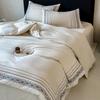 Natural Yarn-Dyed Jacquard Four-Piece 100% Cotton Bedding Set
