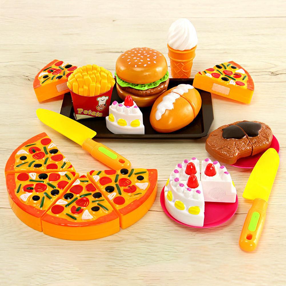 Simulare Mâncare Copii Pretend Bucătărie Jucării Hamburger Gătit Jucării Joacă Pretend Pizza Set Ste X1S6