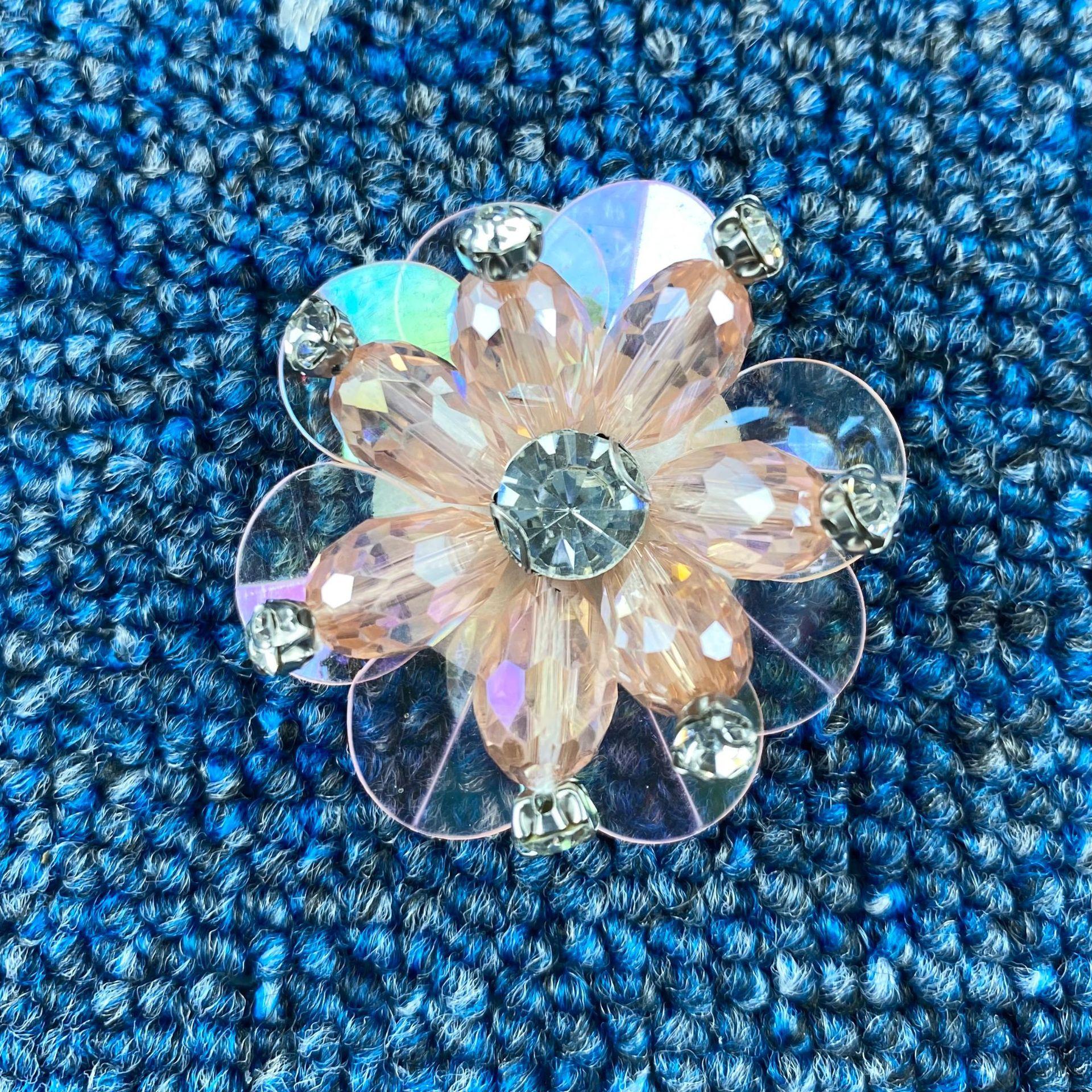 

Handmade Beads Crystal Beads Beads Flower Jewelry Headgear Diy Accessories shrimp pink crystal