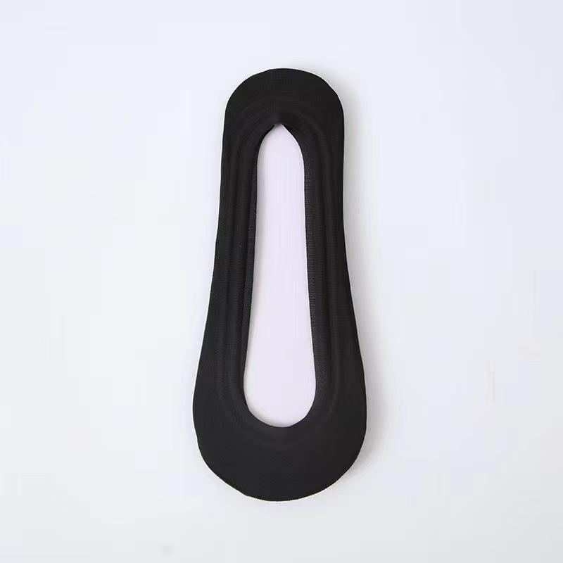 Women's Spring and Summer Thin Cotton Bottom Breathable Sweat Absorption Silicone Non Slip Solid Color Ice Silk Shallow Mouth Boat Socks