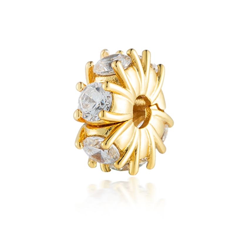 NOI Mărgele Rotunde Strălucitoare Placate cu Aur Clip Potrivite pentru Brățară Originală de Argint Bijuterii DIY Cadou Fundă Inimă Dublă Suspensă