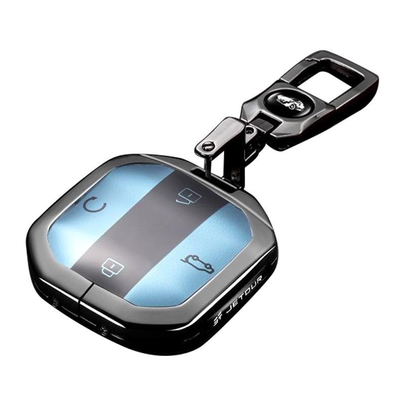 Zinc Alloy Car Key Case Fob For Jetour Freedom T1 Shanhai  + Remote Cover Shell Keychain Ring Holder Housing Accessories