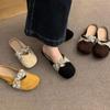 Elegante Ballerinas Schuhe Weicher Feenstil Samt Mary Janes Französisch Vintage Freizeit Gummisohle Erwachsenenschuhe vom Festland