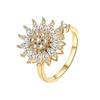 Geometric Rotating Ring For Women With Sunflower Design And Adjustable Copper Material