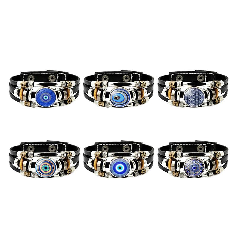 Leather Design Devil Eyelid Bracelet Retro Multi-Layer Bracelet Unisex Jewelry Accessries Gifts