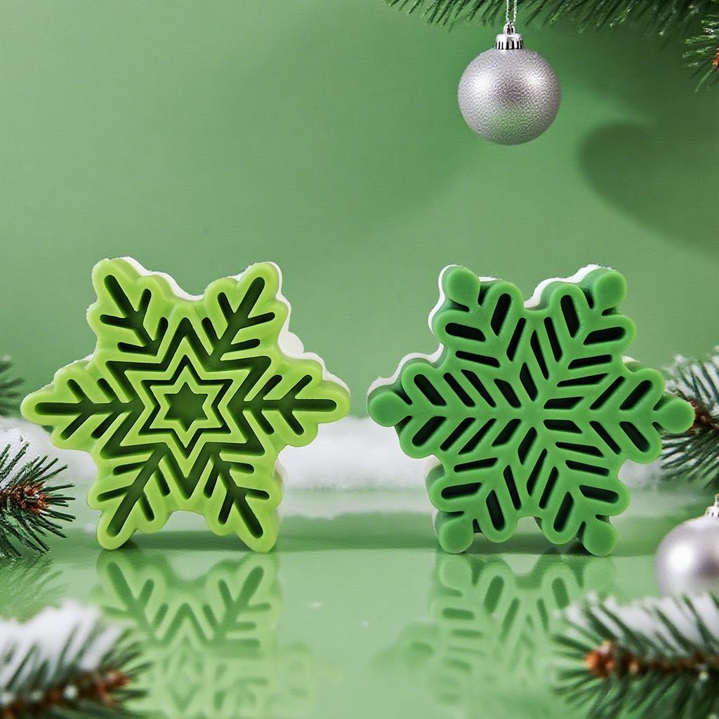 Christmas Snowflake Candle Mold Handmade Aroma Candle Epoxy Resin Silicone Molds DIY Chocolate Cookies Baking Tool