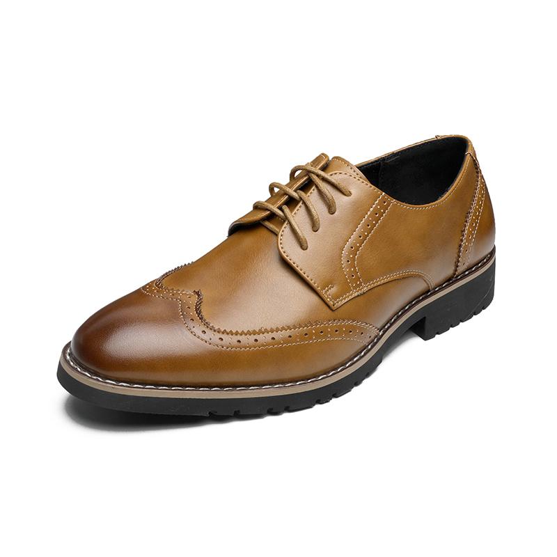 Herresko i skinn for forretningsbruk Moteabel gentleman-stil Daglig kontor utendørs fritidsselskap Bryllup formelle elegante sko