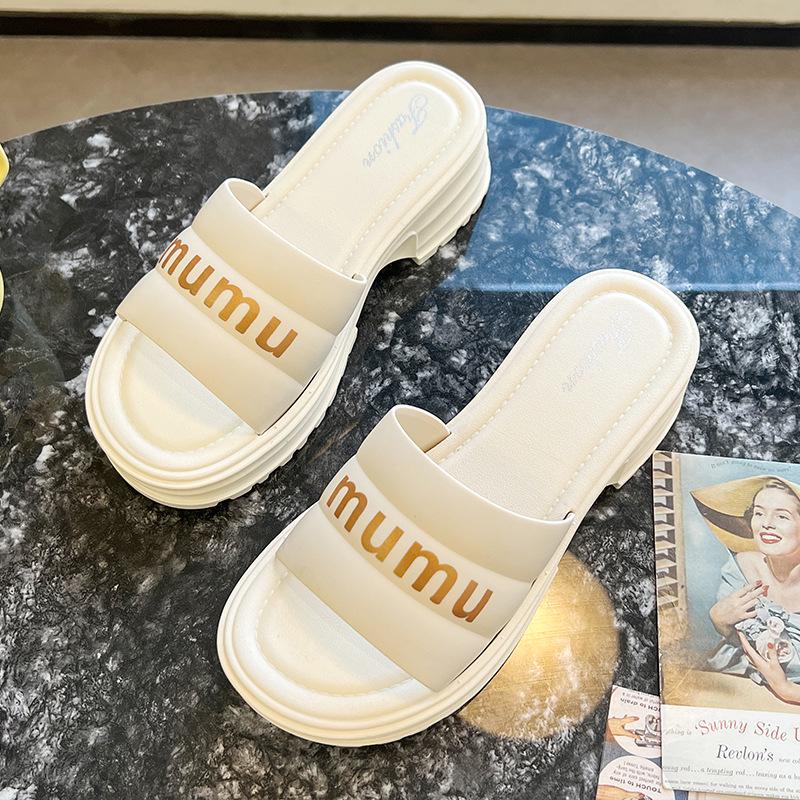 

Женские летние пляжные сандалии на среднем каблуке - Увеличивающие рост, Толстая подошва, Универсальная уличная обувь Size 39 абрикосовый