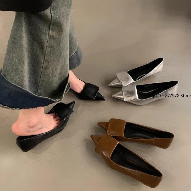 Fashion 2025 Spring Autumn Women Pointed Toe Boat Shoes Fashion Red Ladies Elegant Dress Pumps Shoes Thin Low Heel Outdoor Dress Pump