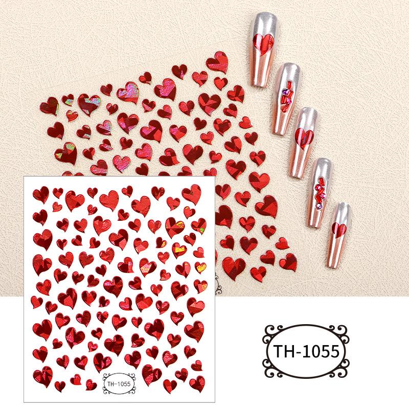

1 лист День святого Валентина сладкий любовь сердце клейкая наклейка для ногтей наклейка украшение для дизайна ногтей