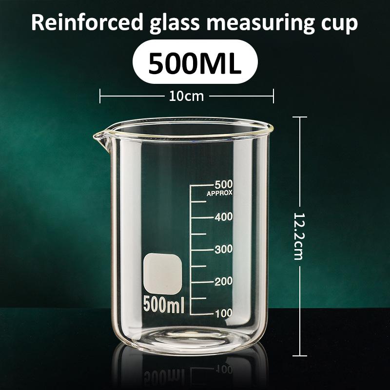 Glass Measuring Cup High Borosilicate Clear Scale Cup Heat-resistant Laboratory Beaker Household Kitchen Baking Measuring Tools