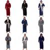Cozy Long Sleeve Hooded Bathrobe For Autumn And Winter Homewear In Multiple Colors