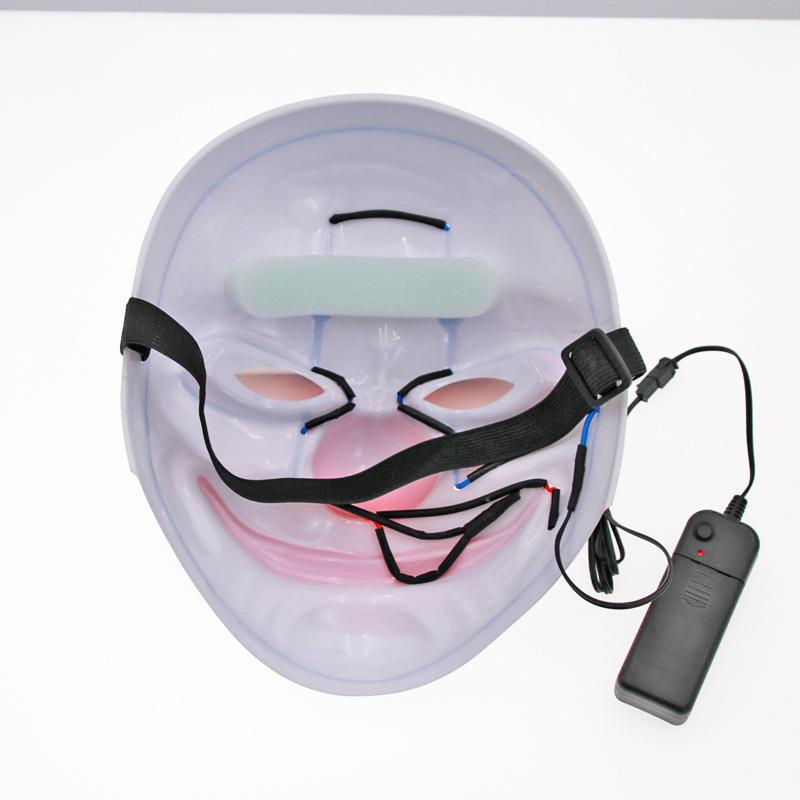 JOKER Clown LED Glowing Mask Halloween Fluorescent Show Grimace Mask COS Douyin