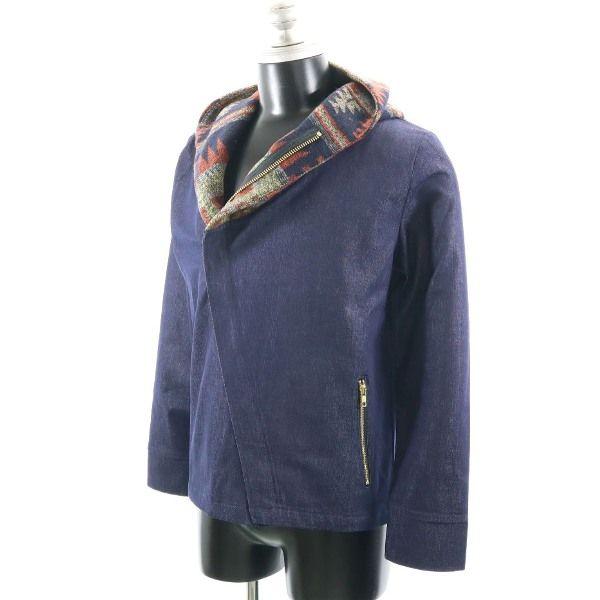 Brand New HB Gypsy Riders Jacket M Blue Shawl Collar Hooded Denim Jacket Men's Used