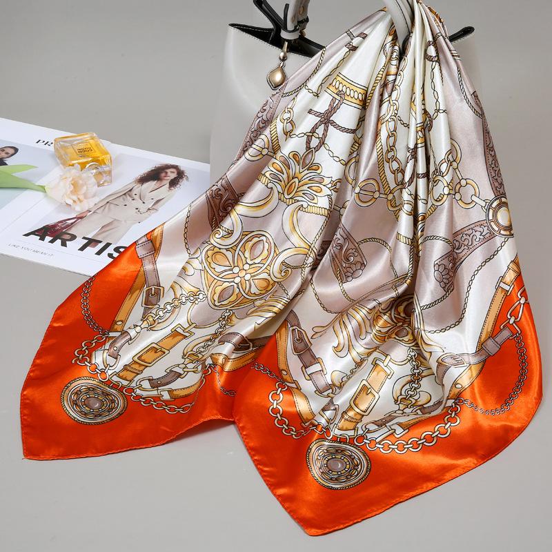 90 Square Scarves, Silk Scarves, Women's New Spring and Summer High-end Sense Versatile, Thin Scarves, Shawls Outside