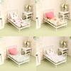 1:12 Dollhouse Mini European Iron Bed Cradle Bed Cushion Mattress Bedroom Decor