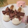 Kleinkind Kinder Prinzessin Schuhe Große Schleifen Flechtwerk Weiche Sohle Mädchen Ballerinas Runde Zehen 2025 Neue Mode Baby Lauflernschuhe Bequem