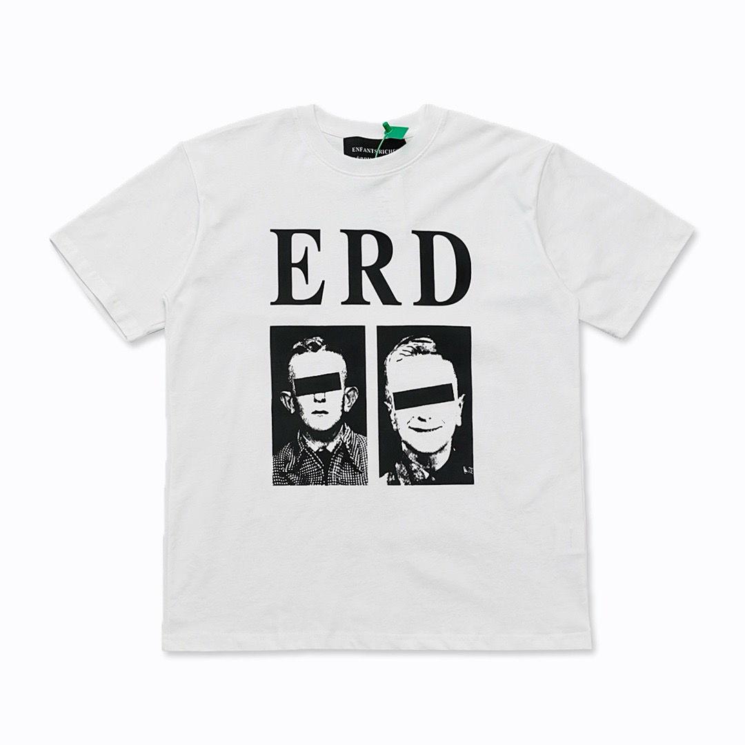 BenberFashion ERD Melancholie Trendy Merk Tweede Generatie Portret High Street Print Los Heren T-shirt Retro Ronde Hals Korte Mouw S