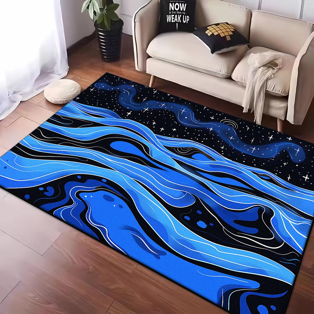 Nordischer Abstrakt Wellen 3D Teppich für Zuhause Wohnzimmer Modernes Schlafzimmer Sofa Fußmatte Dekor Kinder Spielbereich Teppich Rutschfeste Bodenmatte