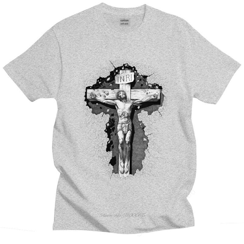 Classic Fashion T Shirt Jesus Cross God Tshirt Unisex Short Sleeve Christian Religious Faith Casual Tshirt Soft Cotton Tee Tops