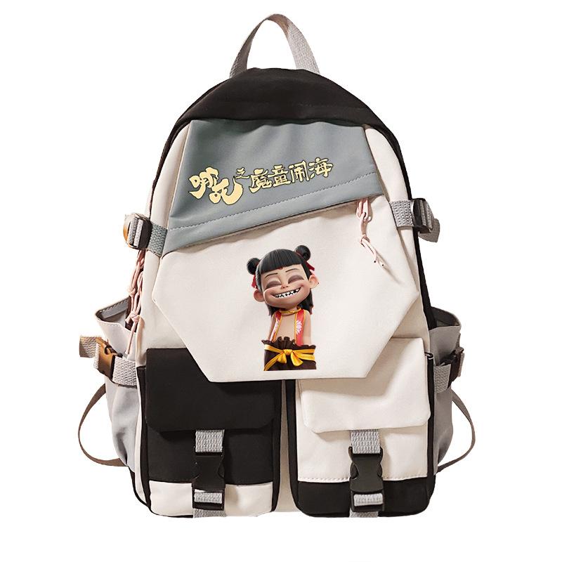Nezha'S Devil'S Child Haohai Cartoon Super Cute Backpack For Men And Women High Value Large Capacity Ridge Protection Student School Bag