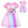 Bluey Bingo Dog Cartoon Kids Girls TUTU Rainbow Party Dress Dresses