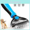 Premium Pet Grooming Comb Brush For Dematting And Undercoat Dual Head Stainless Steel Design For Long And Thick Hair