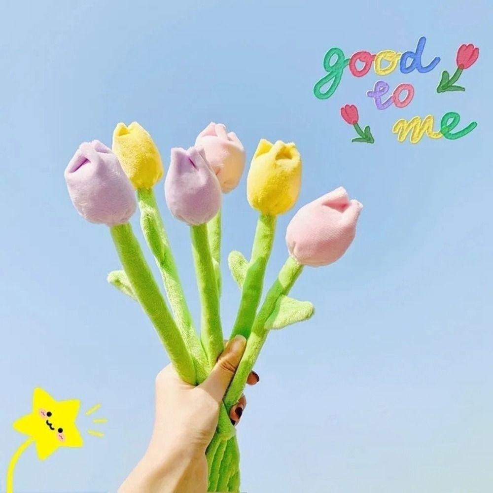 Soft Stuffed Tulip Motorcycle Ornaments DIY Handmade Luxury Plush Electric Vehicle Ornaments Twisting Flower Ornaments