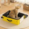 Oxford Cloth Foldable Cat Litter Box Waterproof Large Capacity Travel Litter Pan With Zipped Lid Rectangular Mobile Cat Toilet