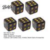 Black Gaming Dice 5/10/15Pcs 16mm with Golden Dots, 6-Sided Acrylic Board Game Set, Classic Tabletop Accessories Crack Resistant