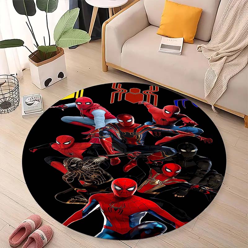 

Round home carpet with Spider-Man pattern print, anti-slip and stain-resistant carpet, used as floor decoration 80x80cm