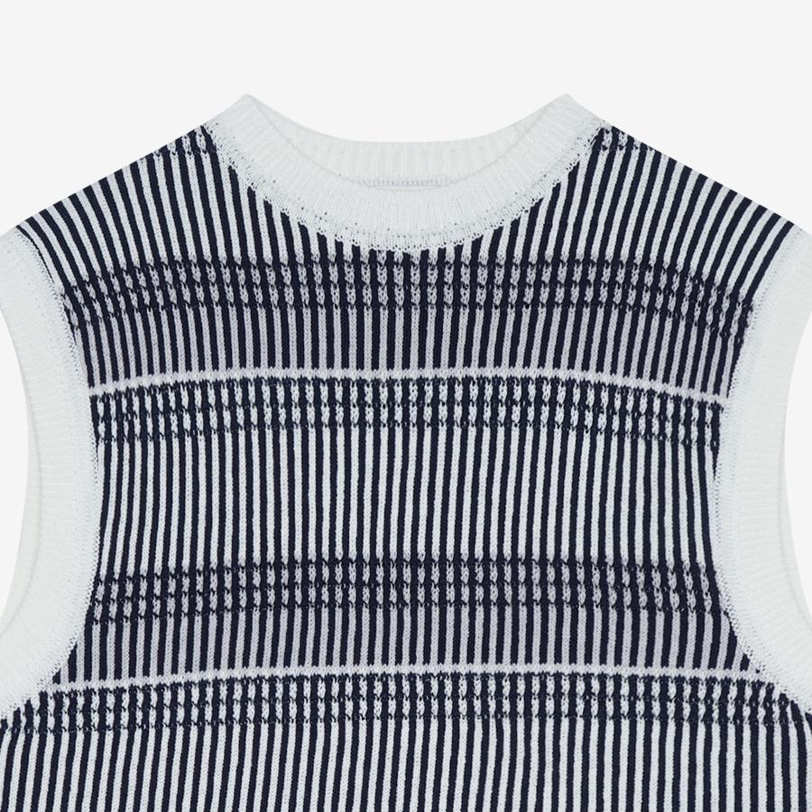 SIEG Regular Fit Striped Vest Knit Navy (Piucd8034)