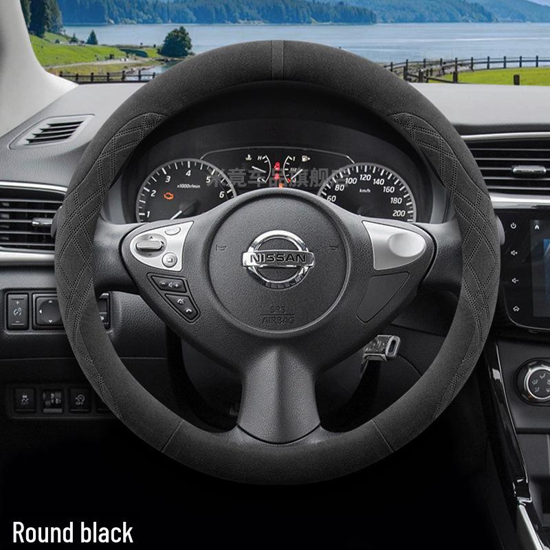 Compatible with 14th Gen Sylphy Classic Yuexiang Steering Wheel Cover - Winter Flocking Velvet Non-slip, Slim Design for Women