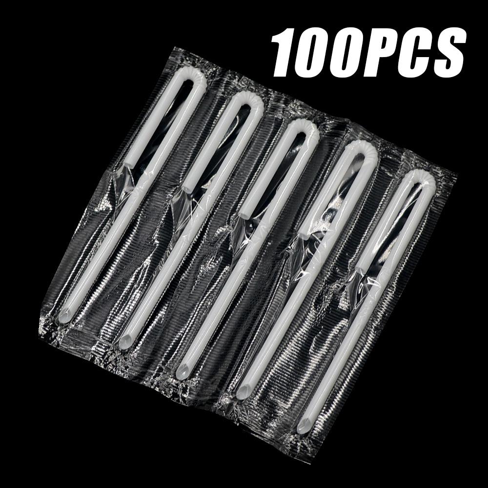 50-500pcs Cusp Straw Chain Package Curved Wrapped Drinking 3.6*150mm PP Thin Straws Milk Tea Drinks Small Straws Smoothies Party