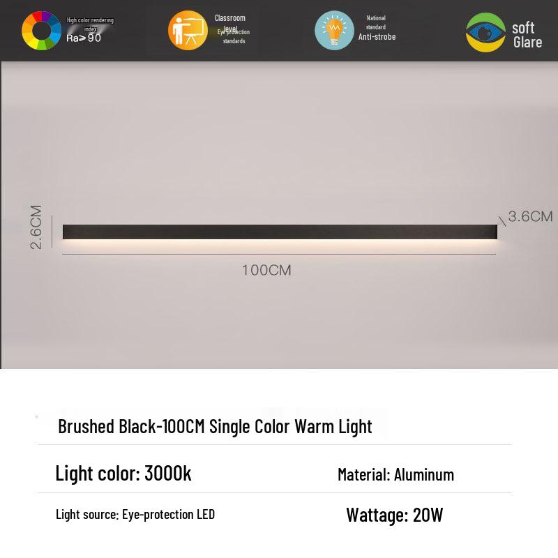 Minimalist Modern Strip Wall Light for Bedroom, Living Room, or Sofa Area