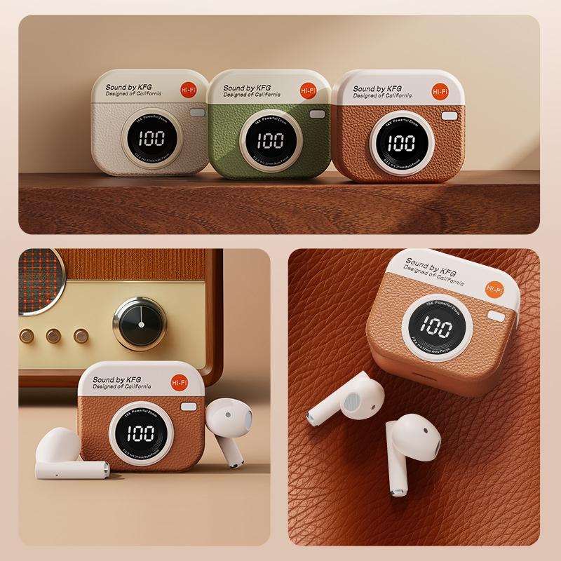 Wireless Earphones with 5.4 Bluetooth 36 Hours Play Back Sport Earbuds with LED Display Headphones and Built-in Mic