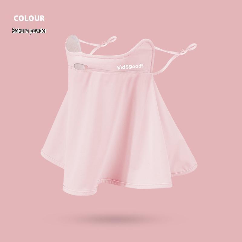 Children's Summer Ice Silk Sun Protection Mask - Breathable & Washable with Neck Coverage