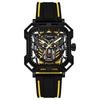Fashion Automatic Mechanical Watch For Men Luxury Waterproof Men Watch Square Transparent Hollow Design Sports Wristwatches