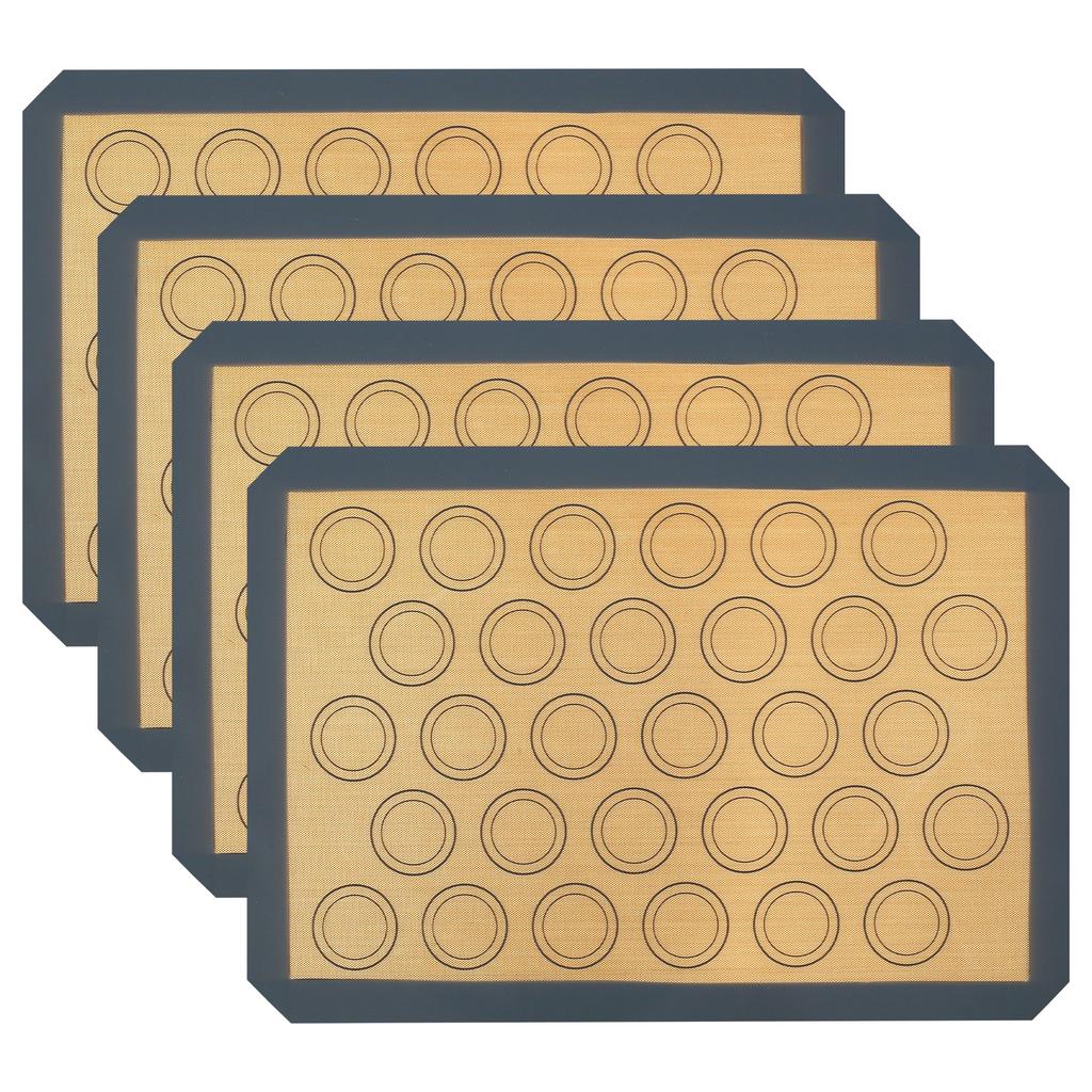 4Pcs Silicone Baking Mat Non Stick Macaron Baking Mat Reusable Cooking Pad Dishwasher Safe Macaron Baking Liner for Kitchen Item